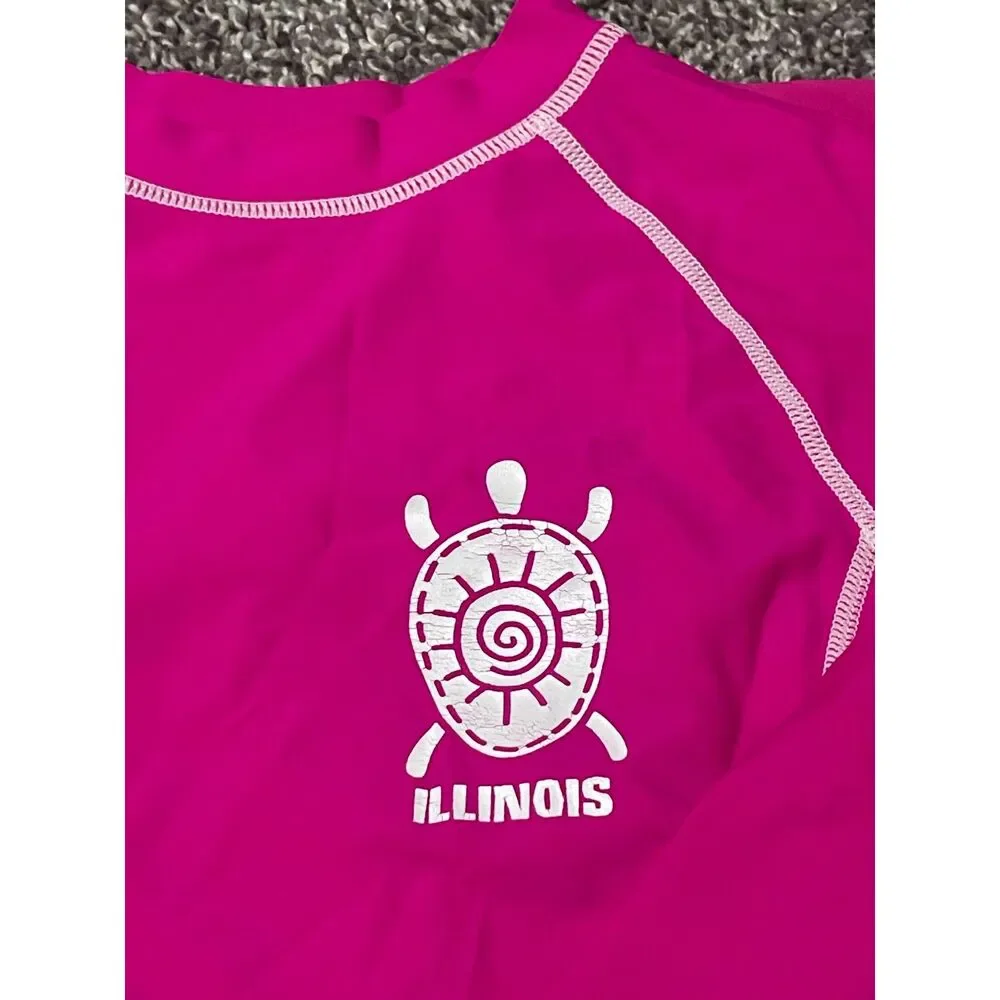 Costalista pink Illinois Turtle long sleeve protective swim shirt / rash guard M
